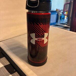 Under Armour Black and Red Striped Bottle